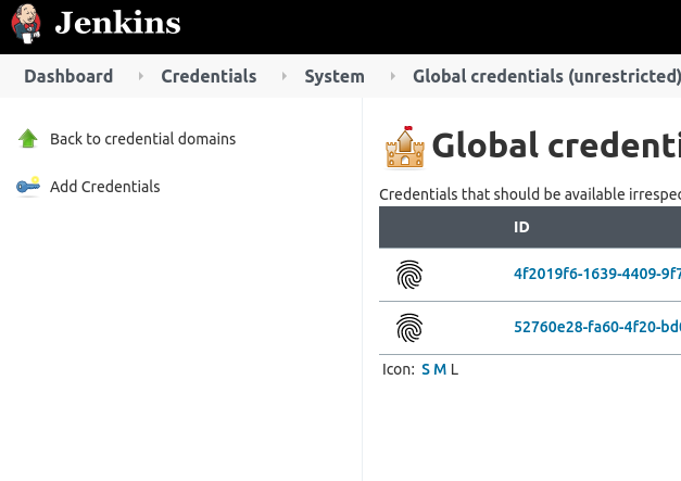 Jenkins list credentials